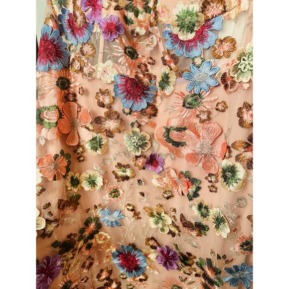 NWT MAC DUGGAL 68531 Pink Embroidered Floral V-Neck Fit Flare Evening Gown 20W - Picture 9 of 16